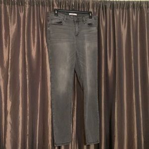 Grey washed denim skinny jeans